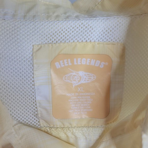 Reel Legends Button Up Fishing Shirt ~ Sz XL ~ Yellow ~ Short Sleeve - Picture 3 of 4